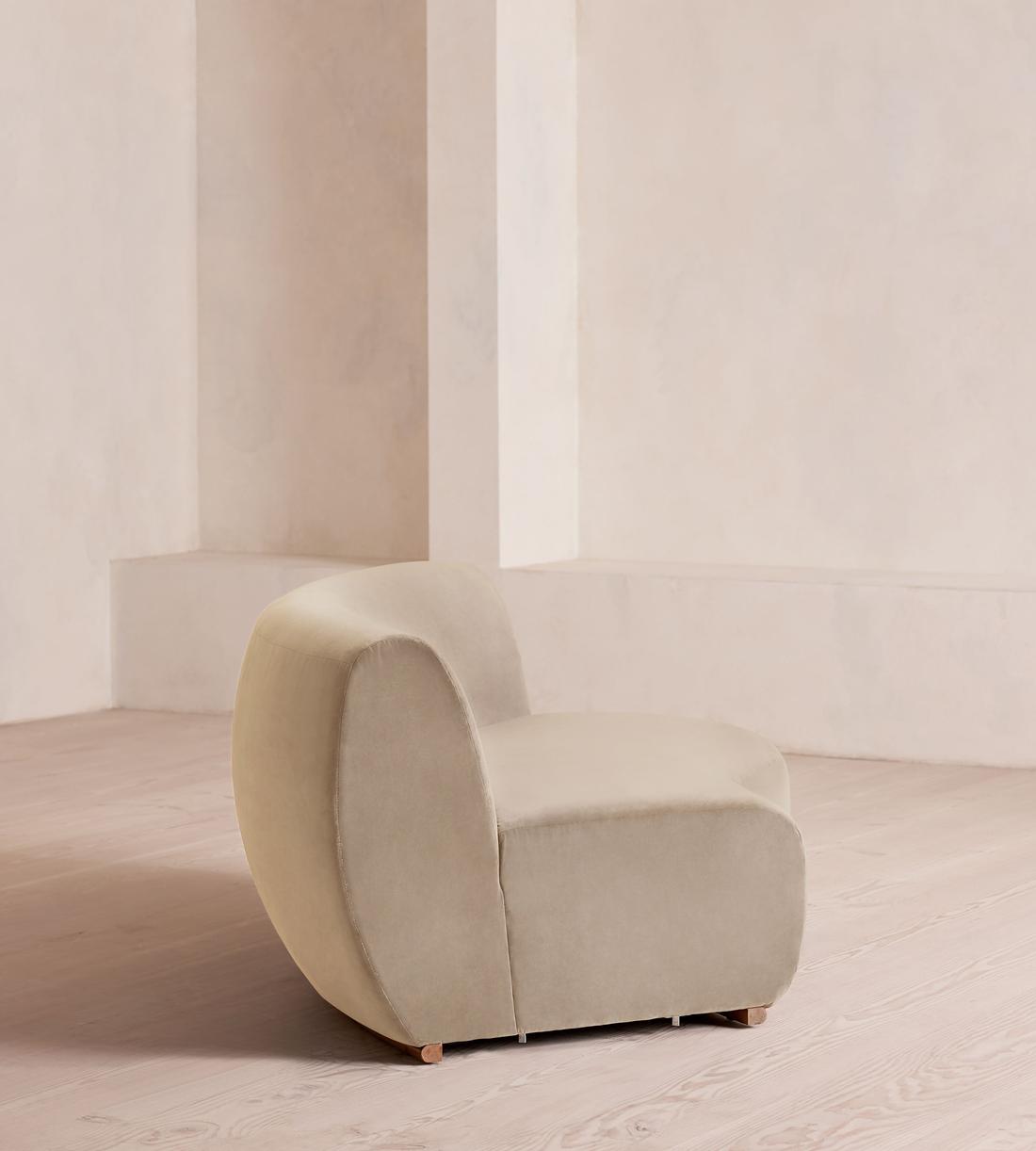Aline Serpentine Modular Sofa - Middle Section - Velvet - Oyster - UK - Image 8
