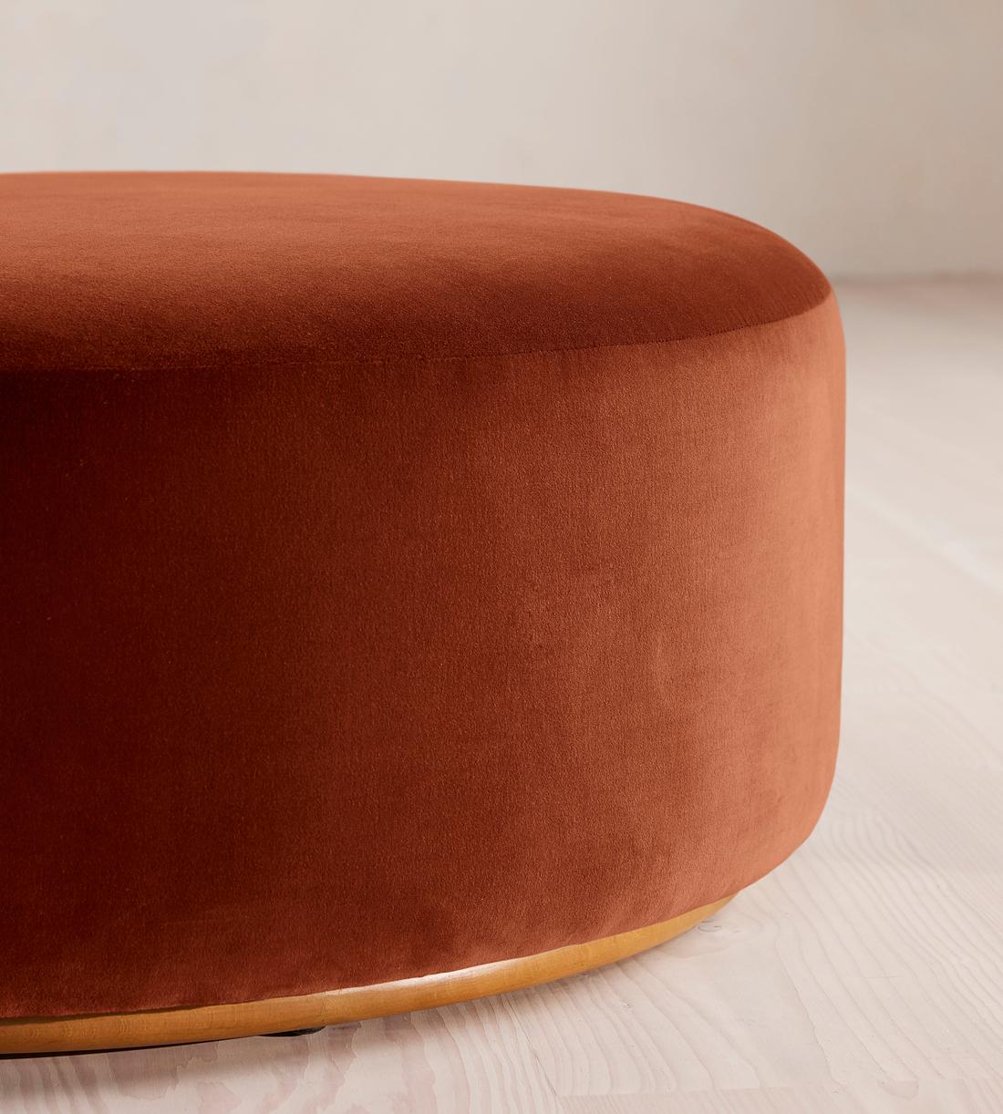 Aline Serpentine Sectional Sofa - Left Section - Rust Velvet - US - Image 9