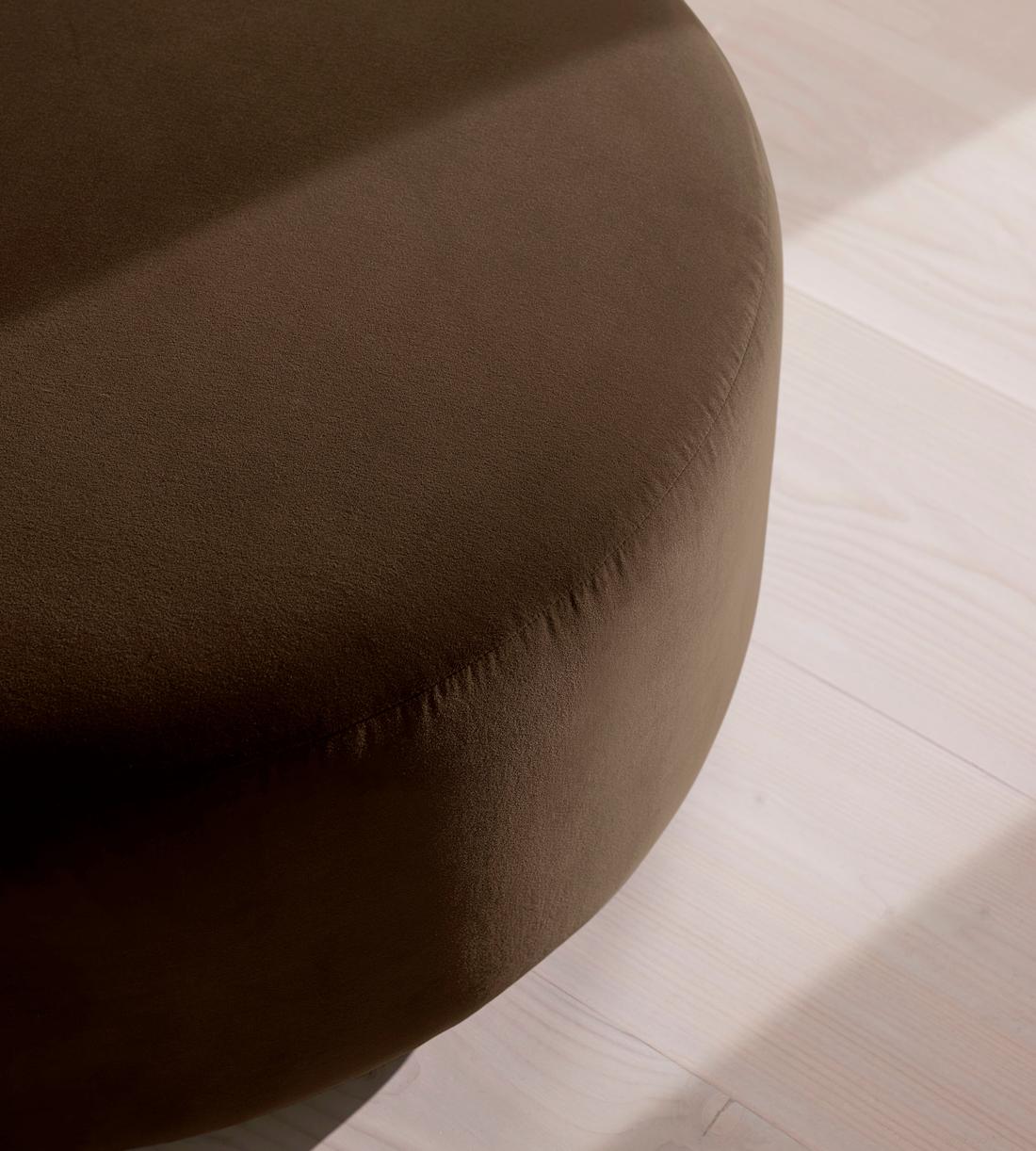 Aline Ottoman - Velvet - Chocolate - Image 3