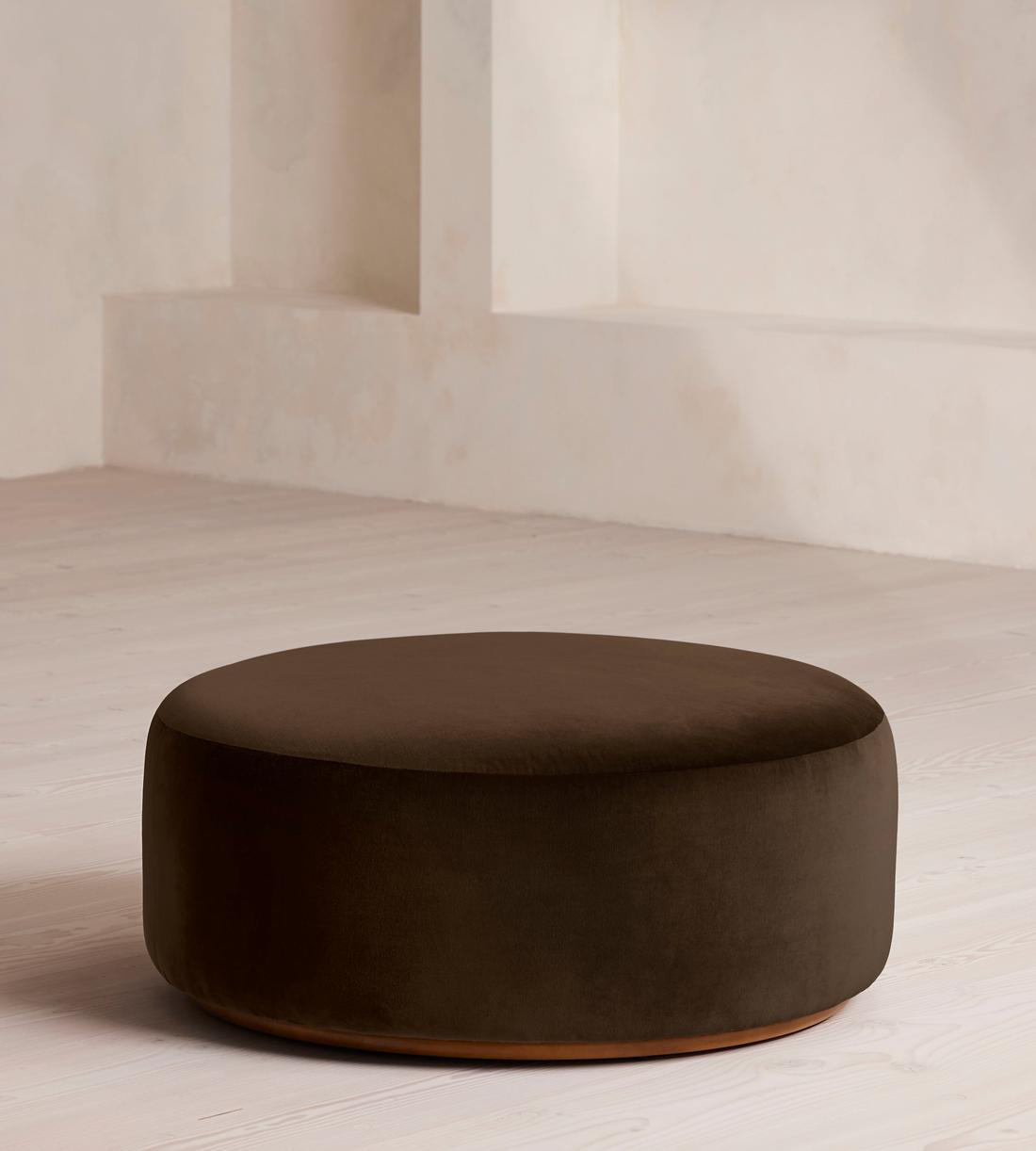 Aline Ottoman - Velvet - Chocolate - US - Listing - Image 1