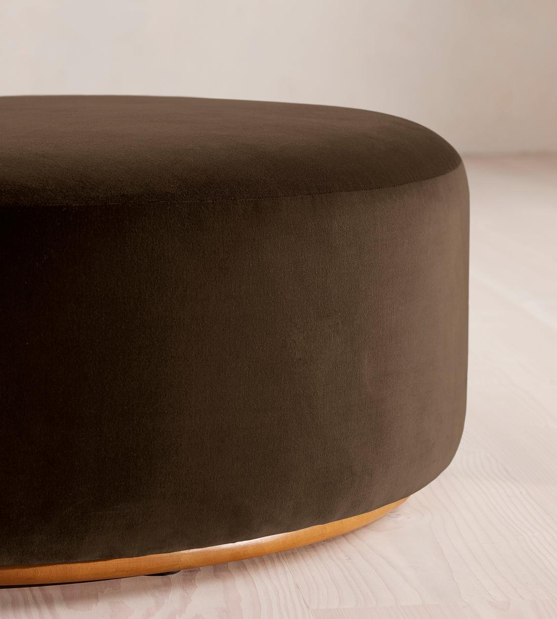 Aline Serpentine Sectional Sofa - Right Section - Chocolate Velvet - US - Image 9
