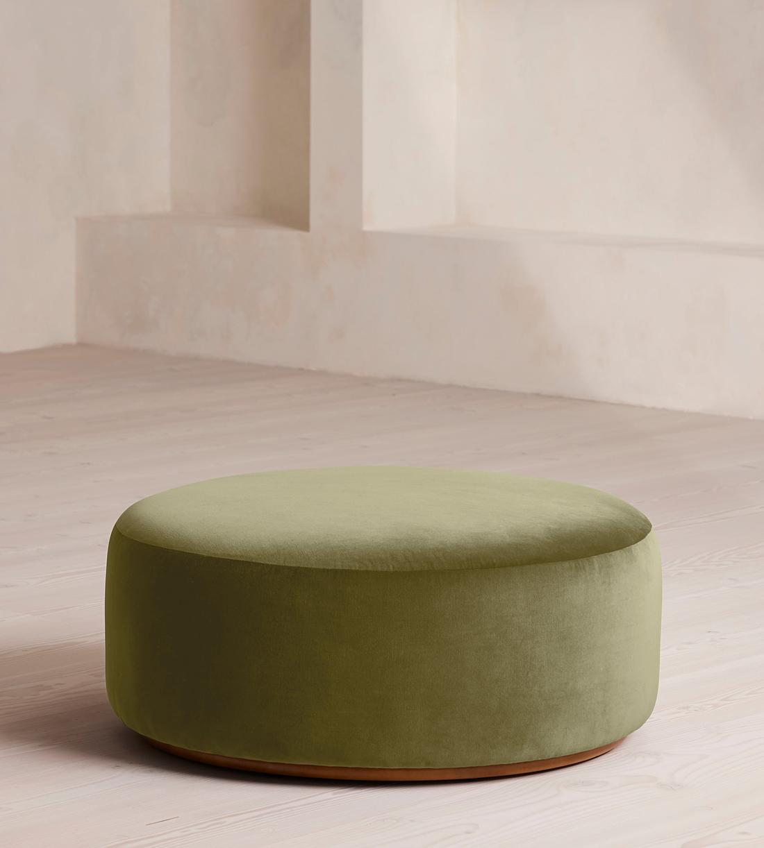 Aline Ottoman - Velvet - Lichen - US - Listing - Image 1