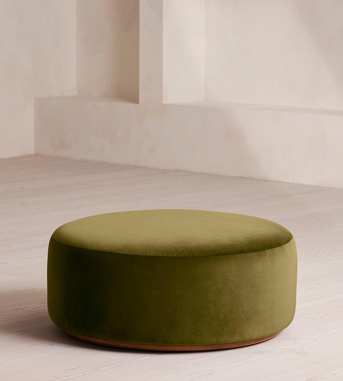 Aline Ottoman - Velvet - Olive - Listing - Image 1