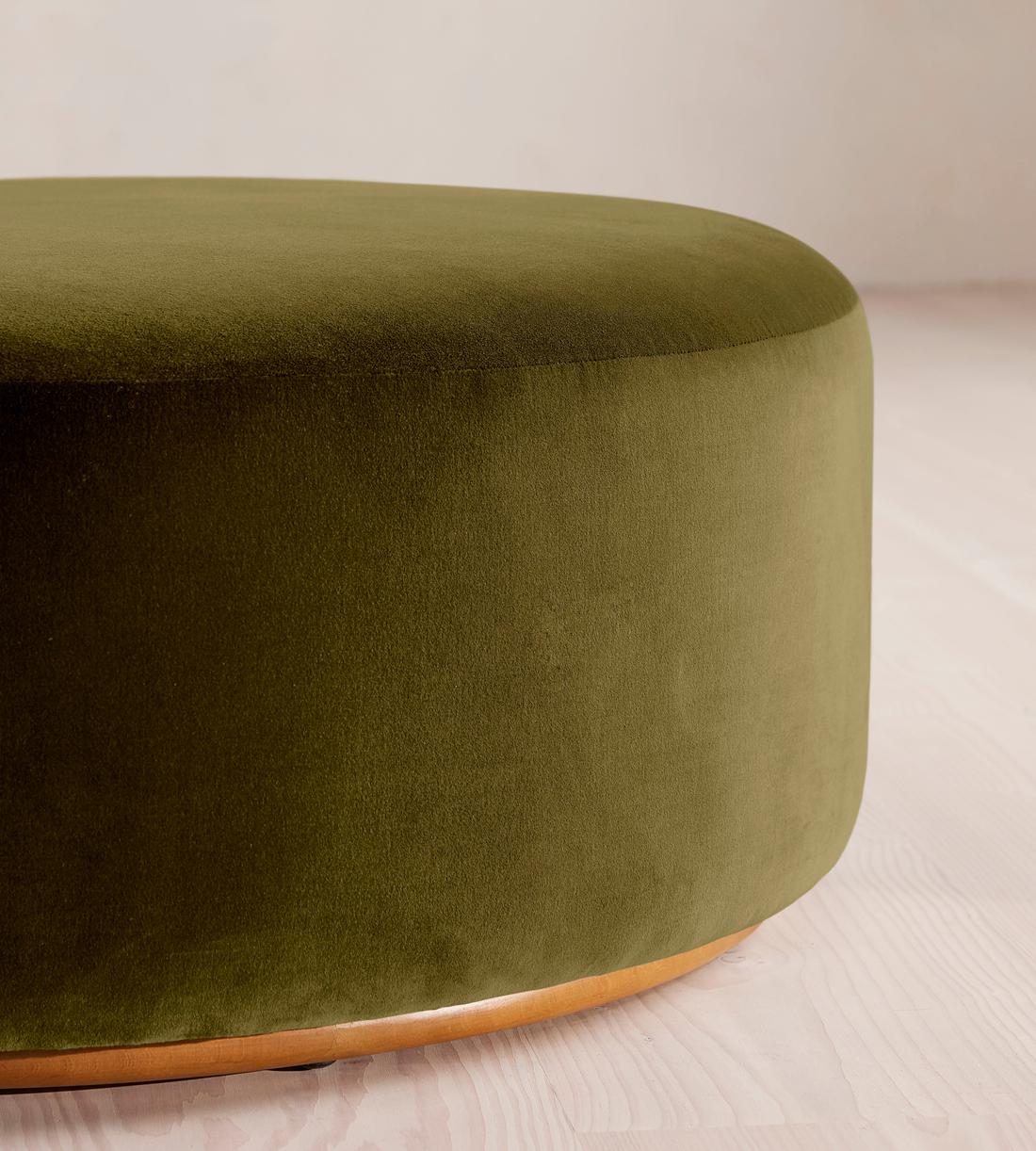 Aline Serpentine Sectional Sofa - Middle Section - Olive Velvet - US - Image 9