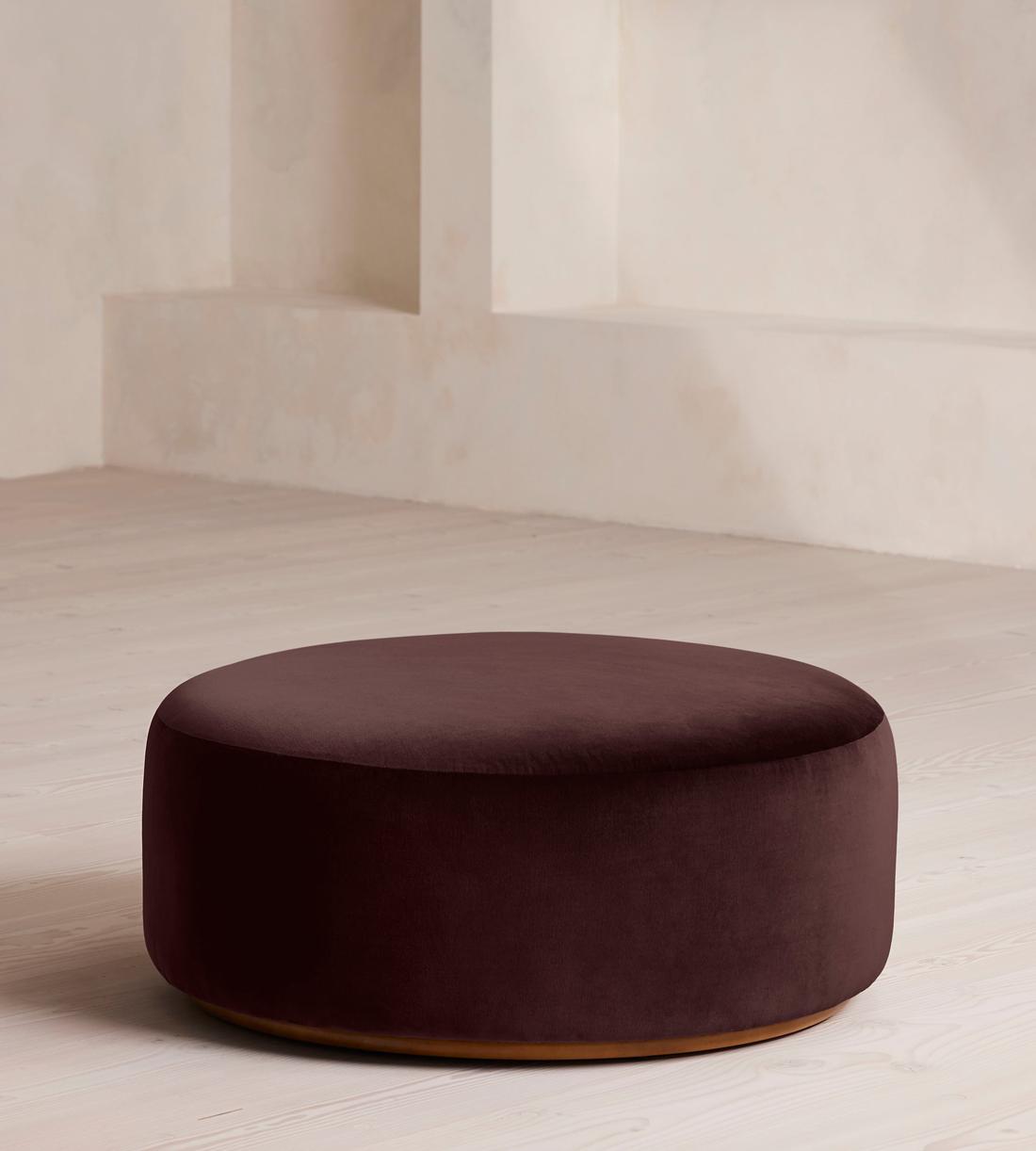 Aline Ottoman - Velvet - Aubergine - UK - Image 1
