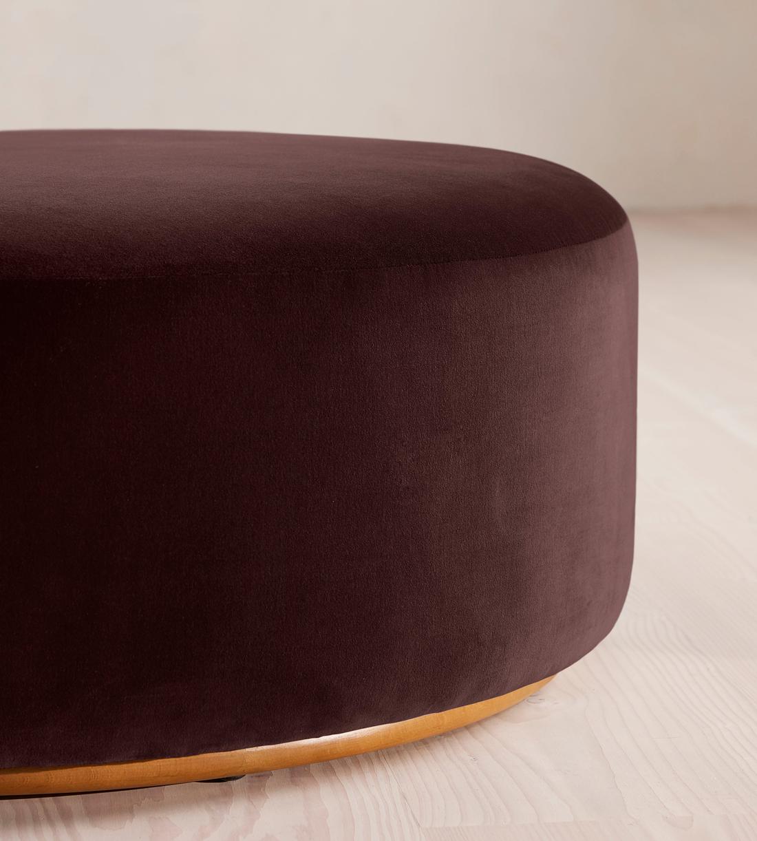 Aline Serpentine Sectional Sofa - Middle Section - Velvet - Aubergine - US - Image 9