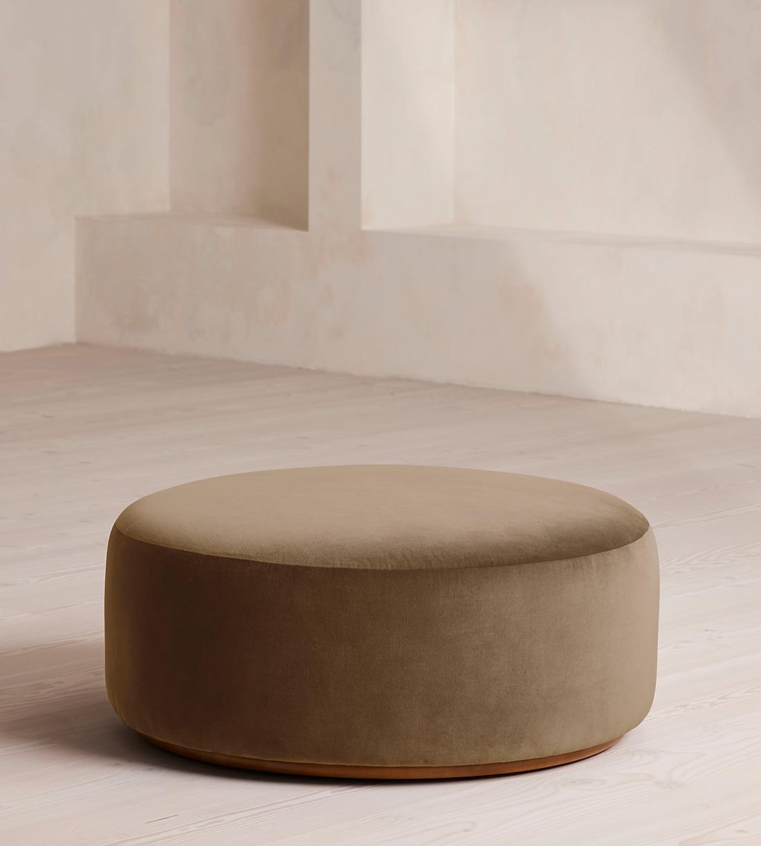Aline Ottoman - Velvet - Truffle - US - Listing - Image 1
