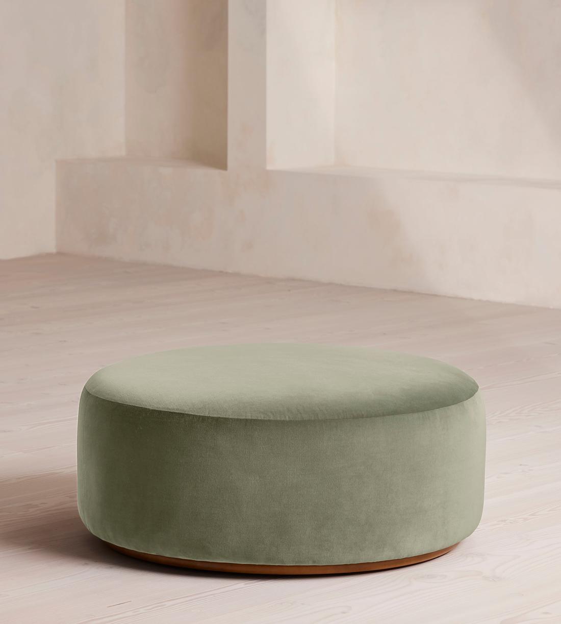 Aline Ottoman - Velvet - Seafoam - UK - Image 1