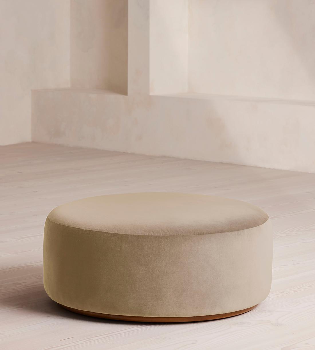 Aline Ottoman - Velvet - Oyster - US - Listing - Image 1