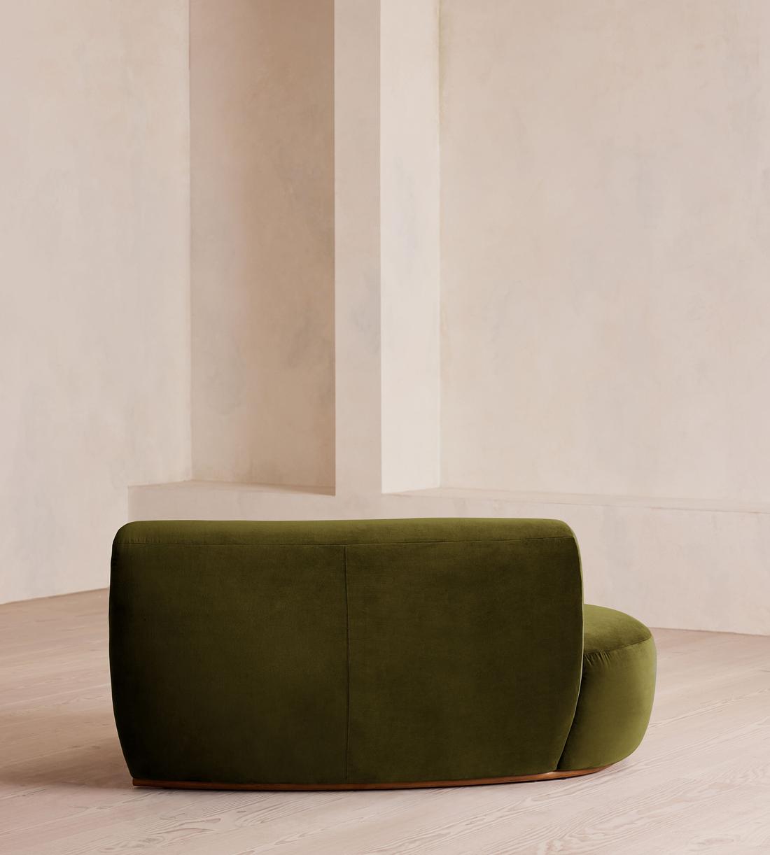 Aline Serpentine Sectional Sofa - Left Section - Olive Velvet - US - Image 4