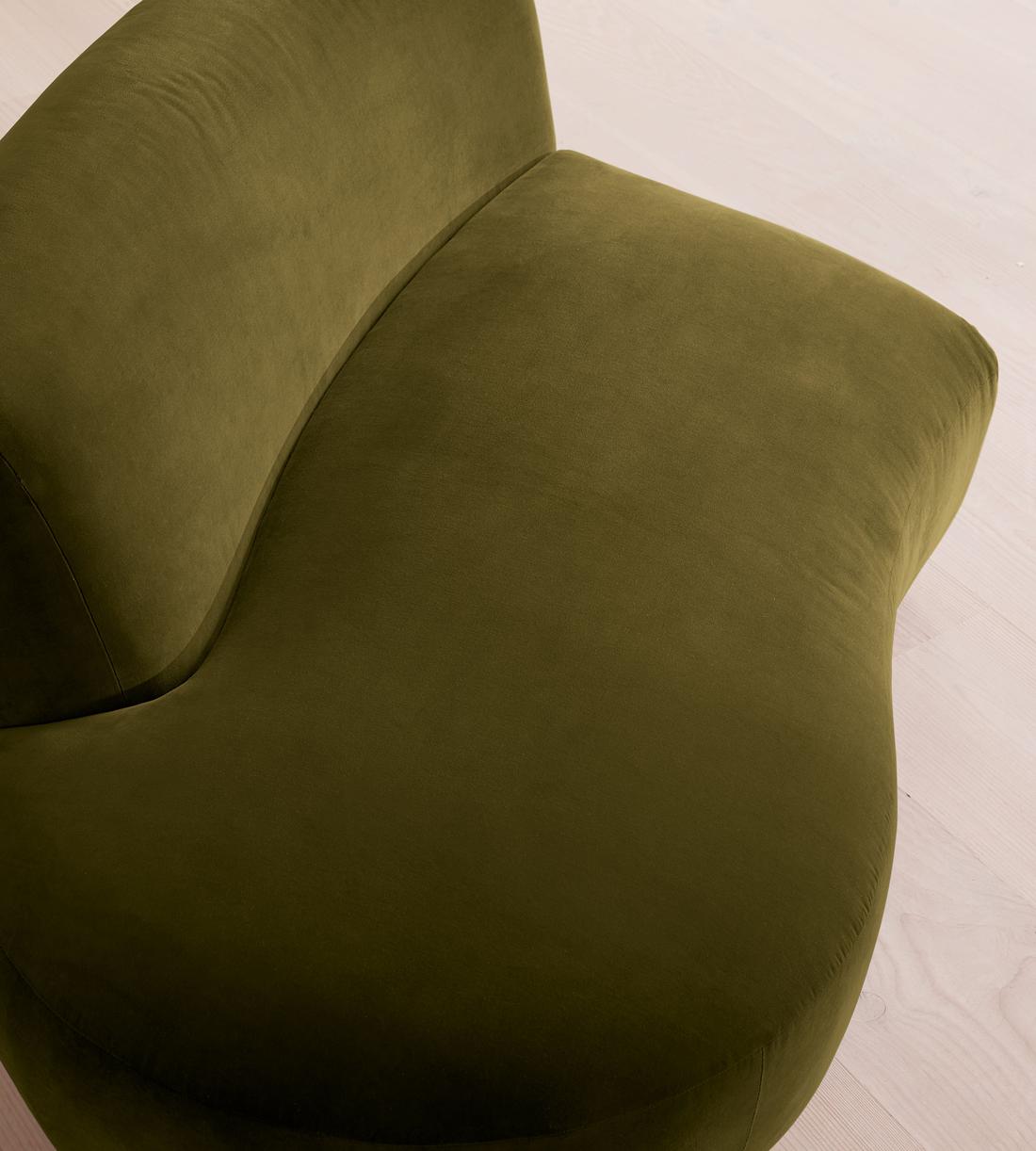 Aline Serpentine Sectional Sofa - Left Section - Olive Velvet - US - Image 5