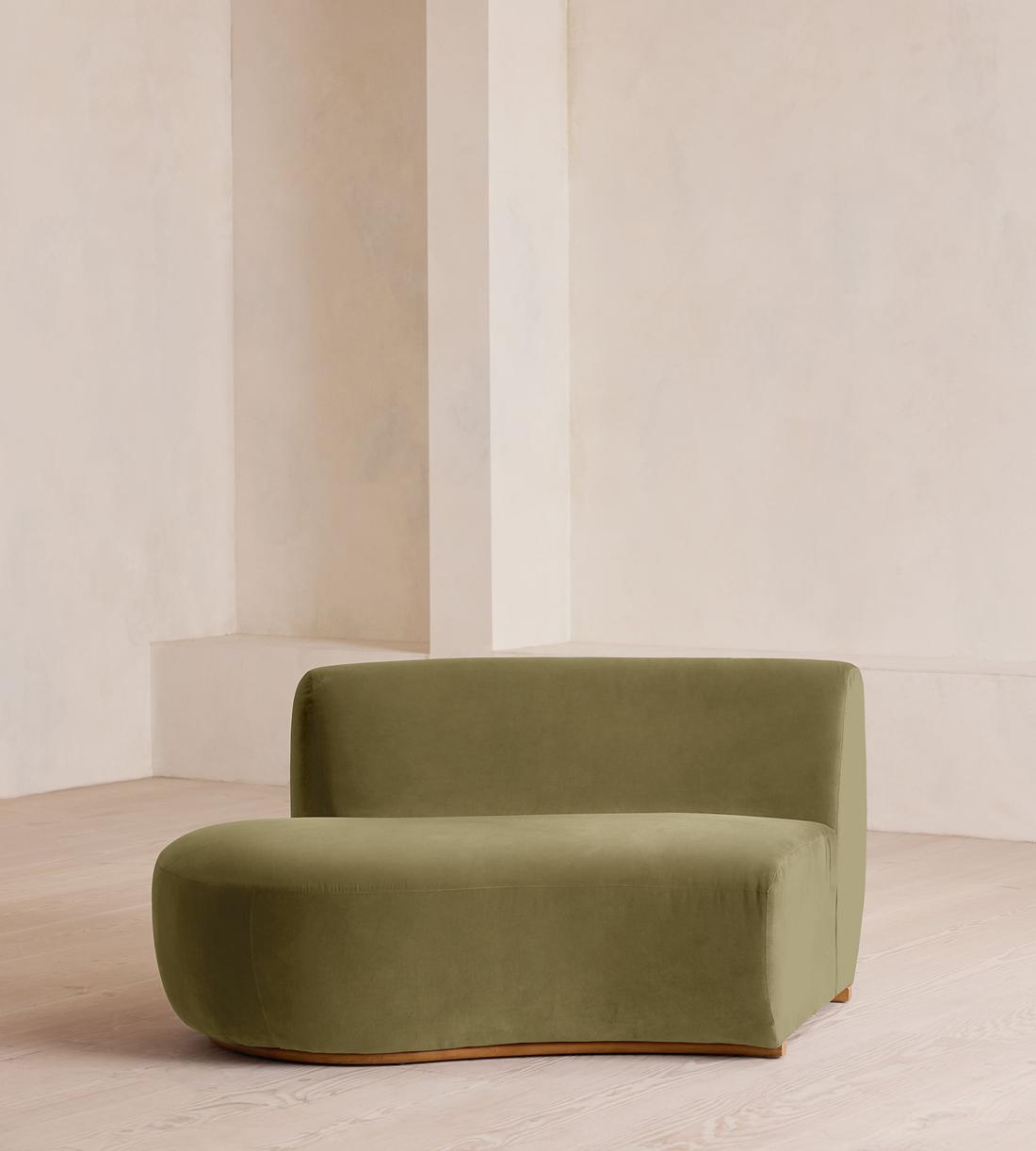 Aline Serpentine Sectional Sofa - Left Section - Lichen Velvet - US - Image 1