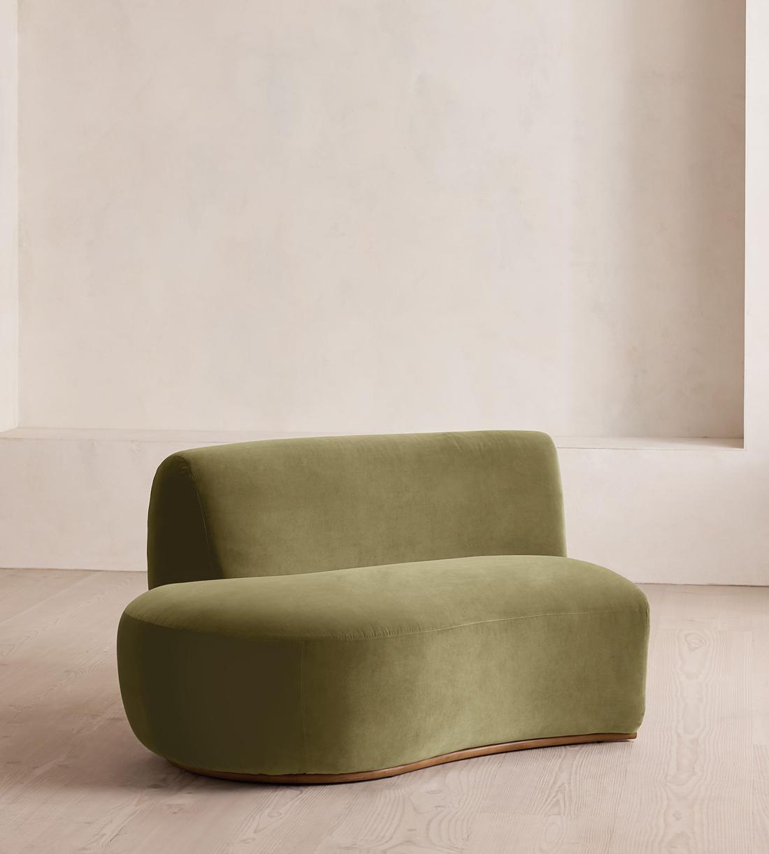 Aline Serpentine Sectional Sofa - Left Section - Lichen Velvet - US - Image 2