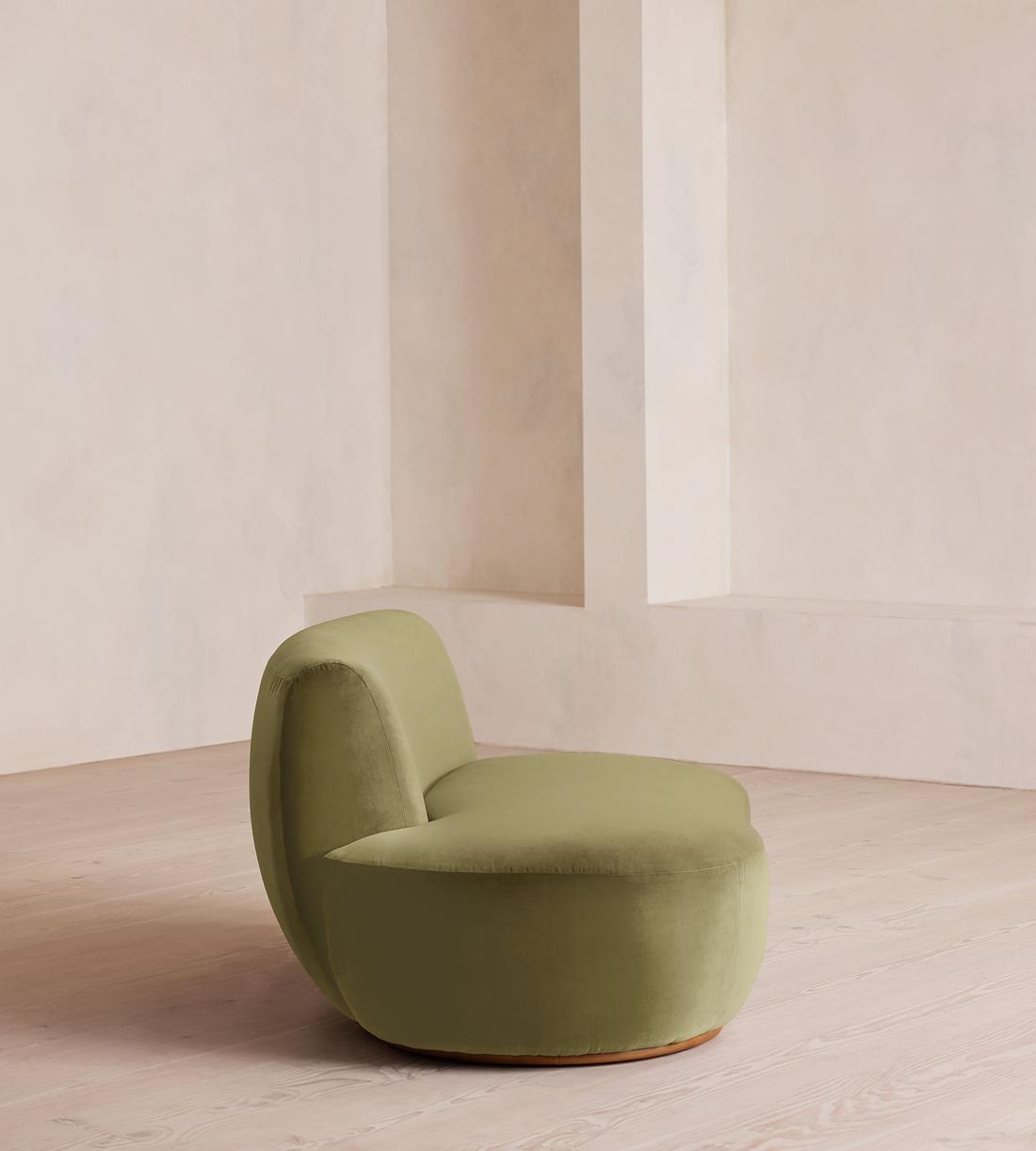 Aline Serpentine Sectional Sofa - Left Section - Lichen Velvet - US - Image 3