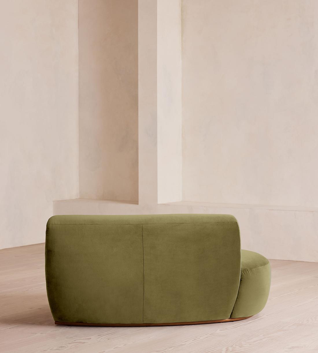 Aline Serpentine Sectional Sofa - Left Section - Lichen Velvet - US - Image 4