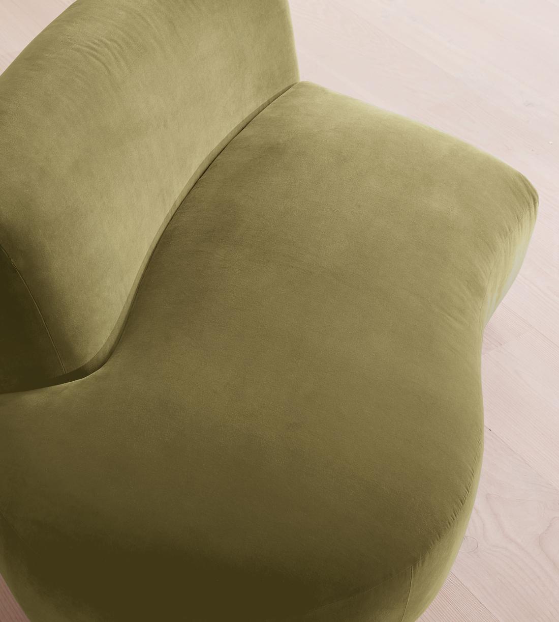 Aline Serpentine Sectional Sofa - Left Section - Lichen Velvet - US - Image 5