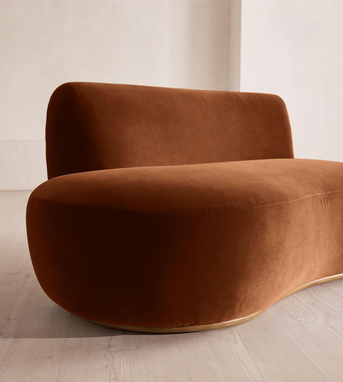 Aline Serpentine Modular Sofa - Middle Section - Velvet - Cinnamon - UK - Image 5