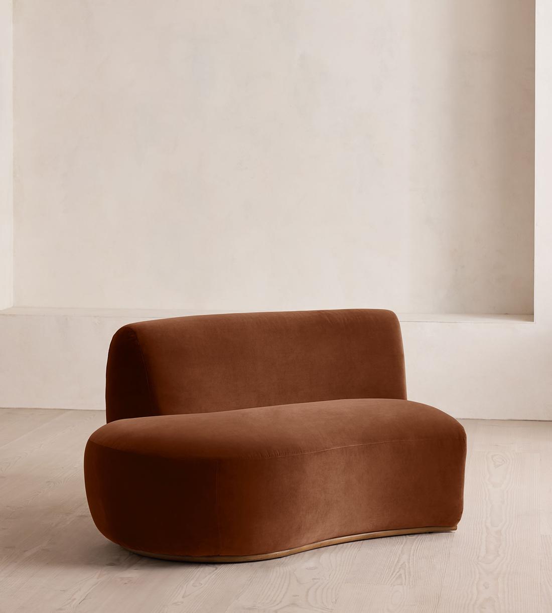 Aline Serpentine Sectional Sofa - Middle Section - Velvet - Cinnamon - US - Image 2