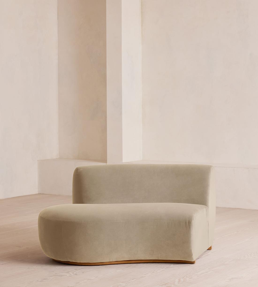 Aline Serpentine Sectional Sofa - Middle Section - Velvet - Oyster - US - Image 1