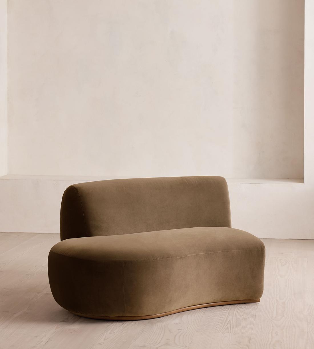 Aline Serpentine Modular Sofa - Middle Section - Velvet - Truffle - UK - Image 2