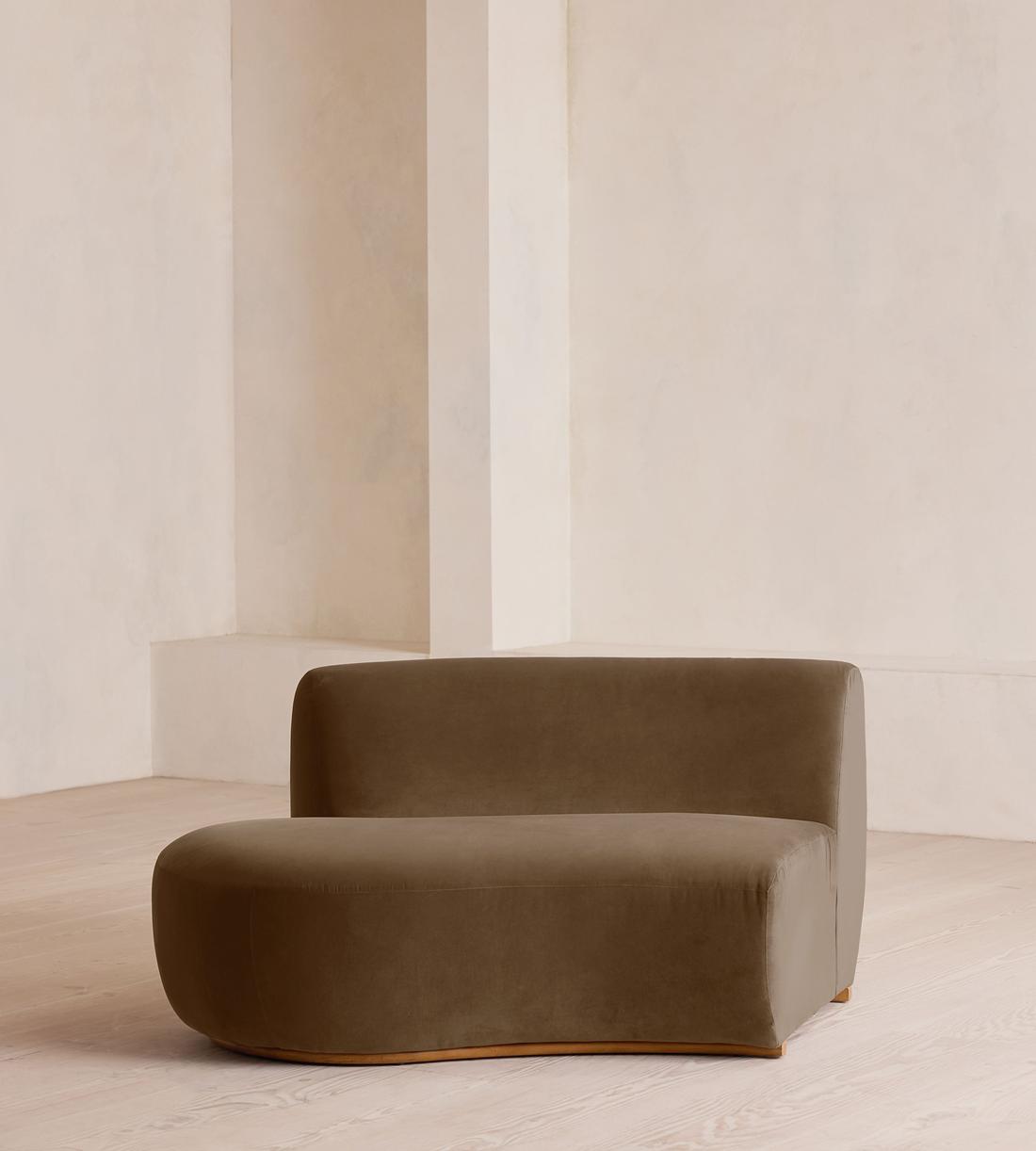 Aline Serpentine Sectional Sofa - Middle Section - Velvet - Truffle - US - Image 1