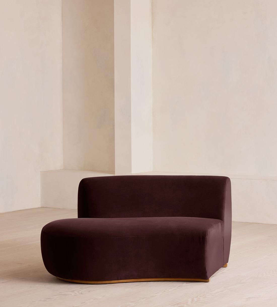 Aline Serpentine Modular Sofa - Middle Section - Velvet - Aubergine - UK - Image 1