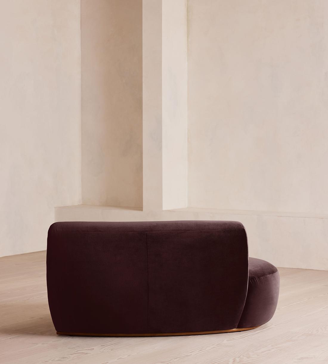 Aline Serpentine Sectional Sofa - Middle Section - Velvet - Aubergine - US - Image 4