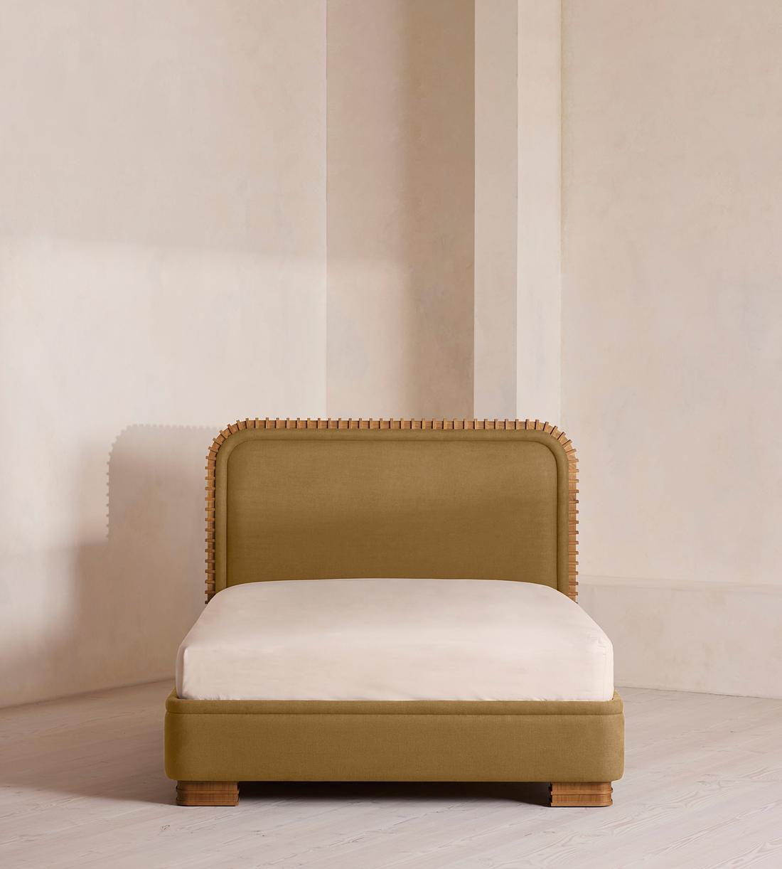Angus Bed - King - Linen - Ochre - Listing - Image 2