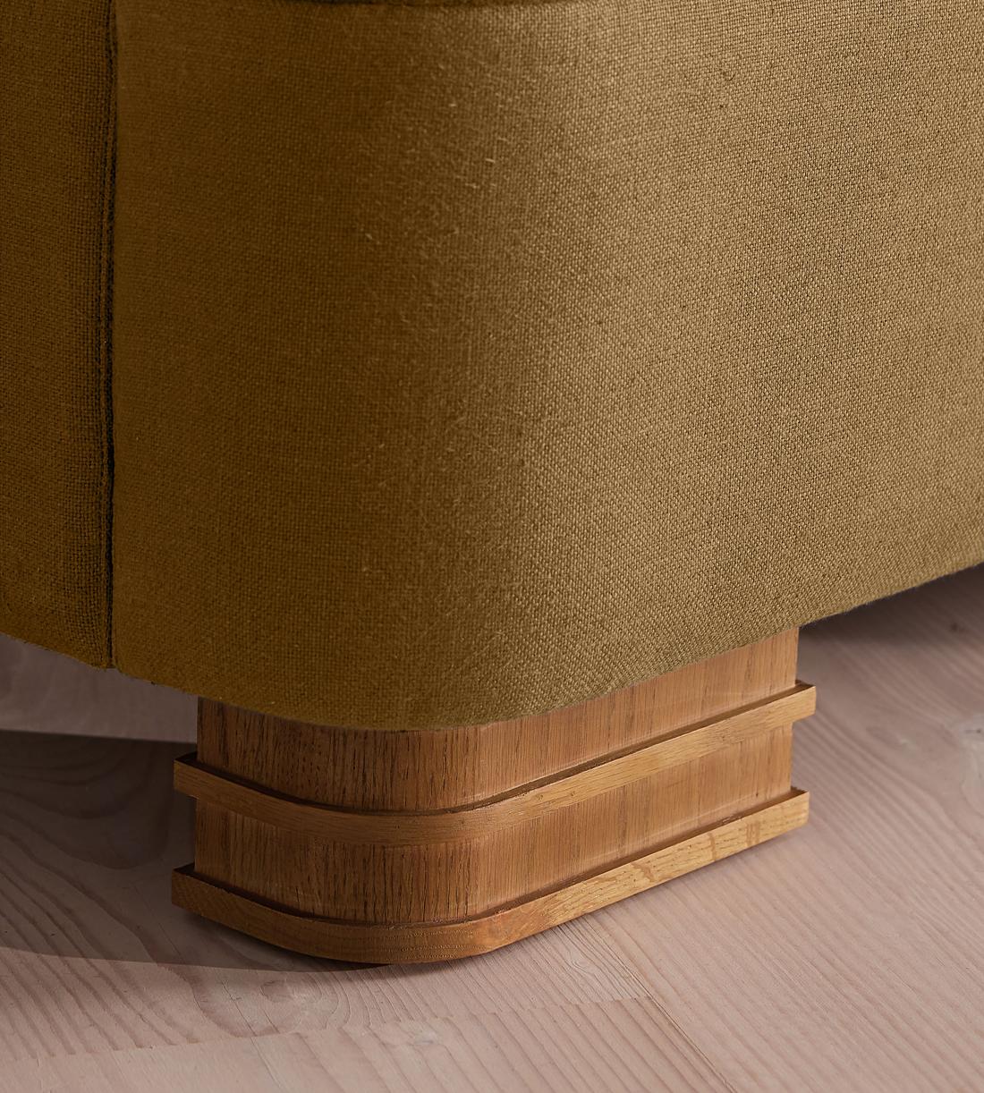 Angus Bed - King - Linen - Ochre - Images - Image 5