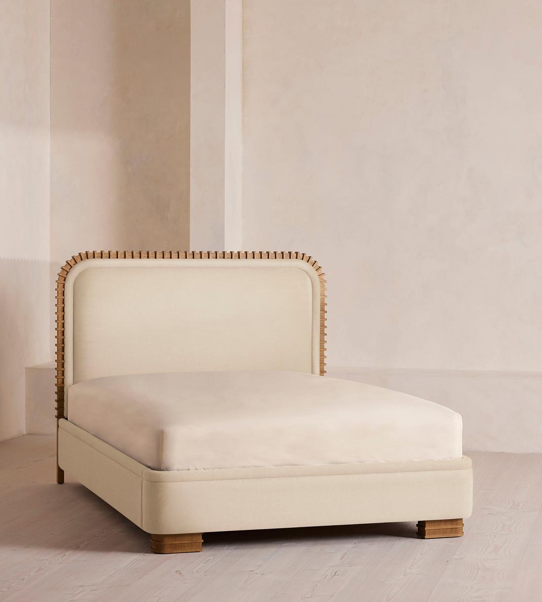 Angus Bed - King - Linen - Bisque - Listing - Image 1