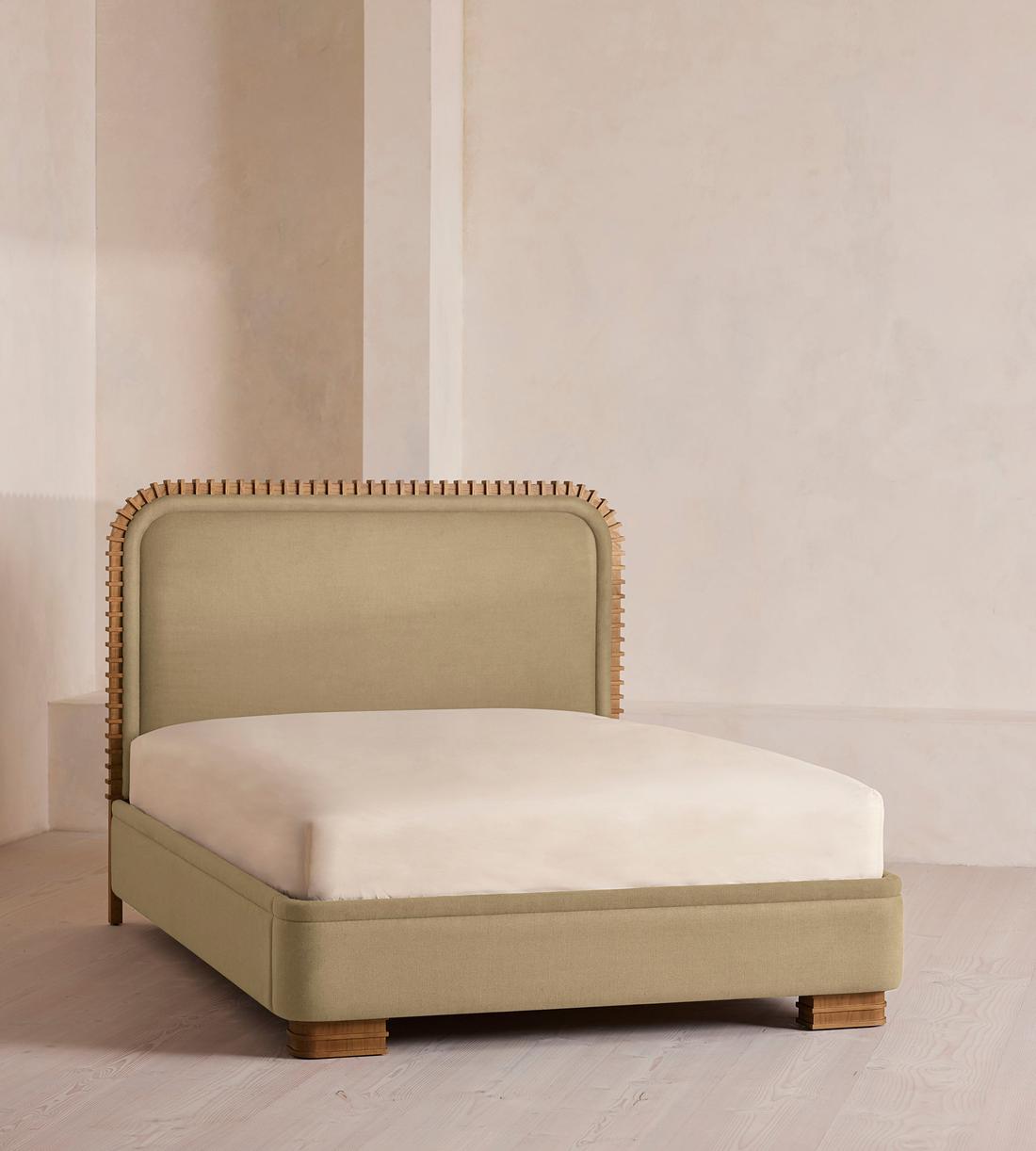 Angus Bed - King - Linen - Wheat - Listing - Image 1