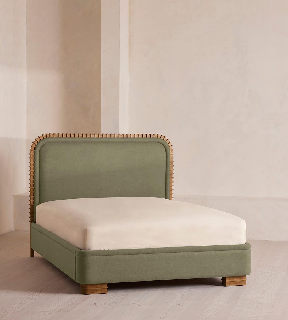 Angus Bed - King - Linen - Sage - Listing - Image 1