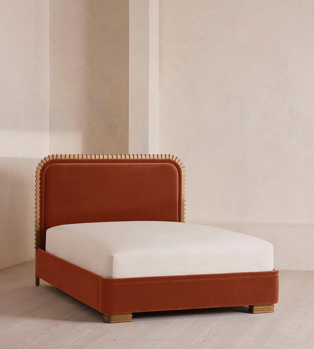 Angus Bed - King - Velvet - Rust - Listing - Image 1