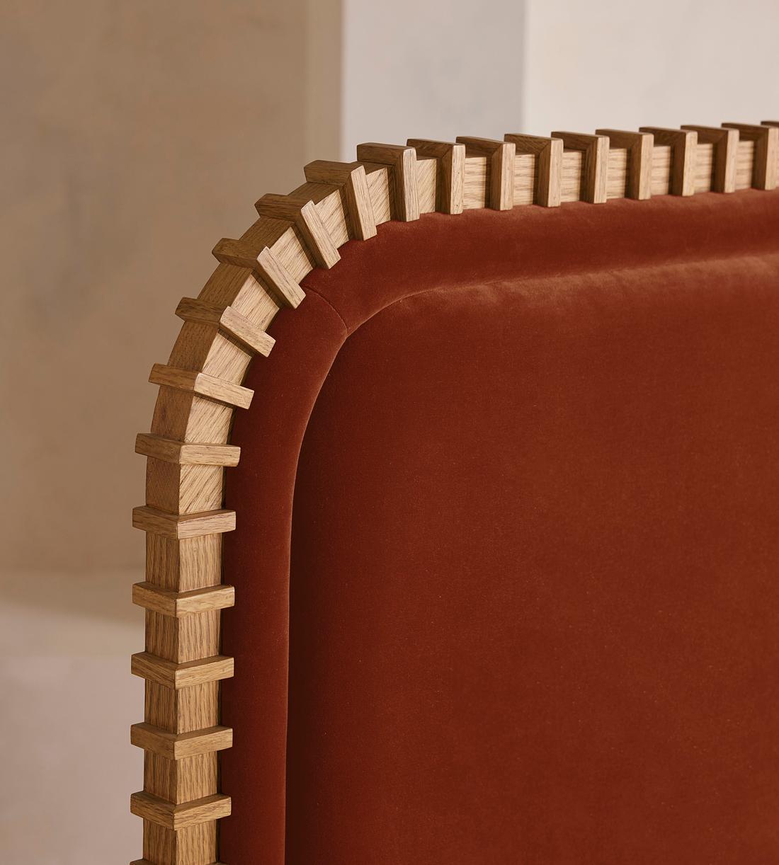 Angus Bed - King - Velvet - Rust - US - Images - Image 3