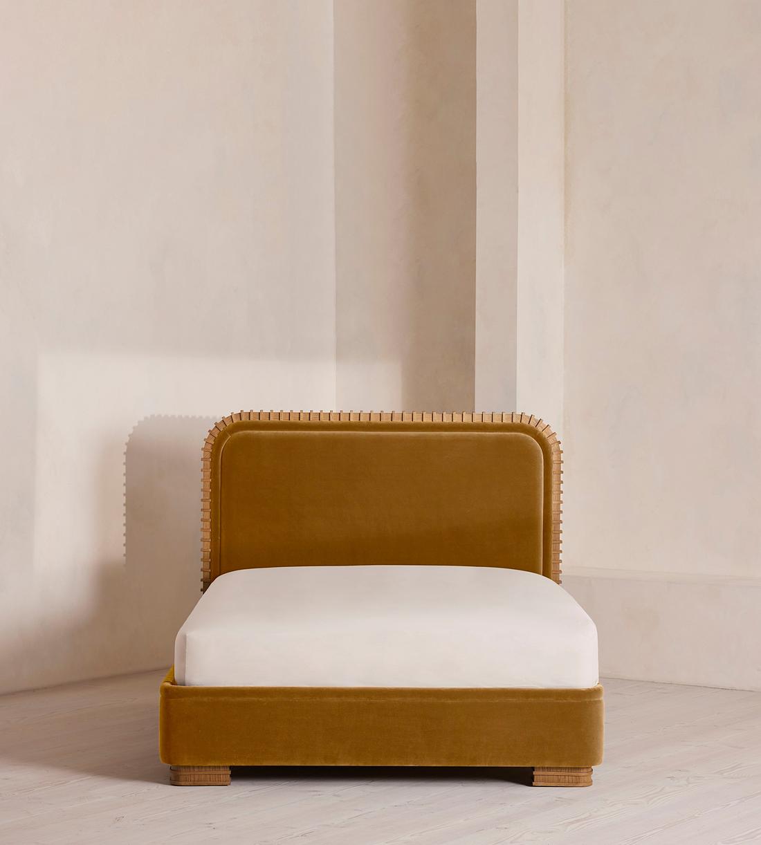 Angus Bed - King - Velvet - Mustard - US - Listing - Image 2