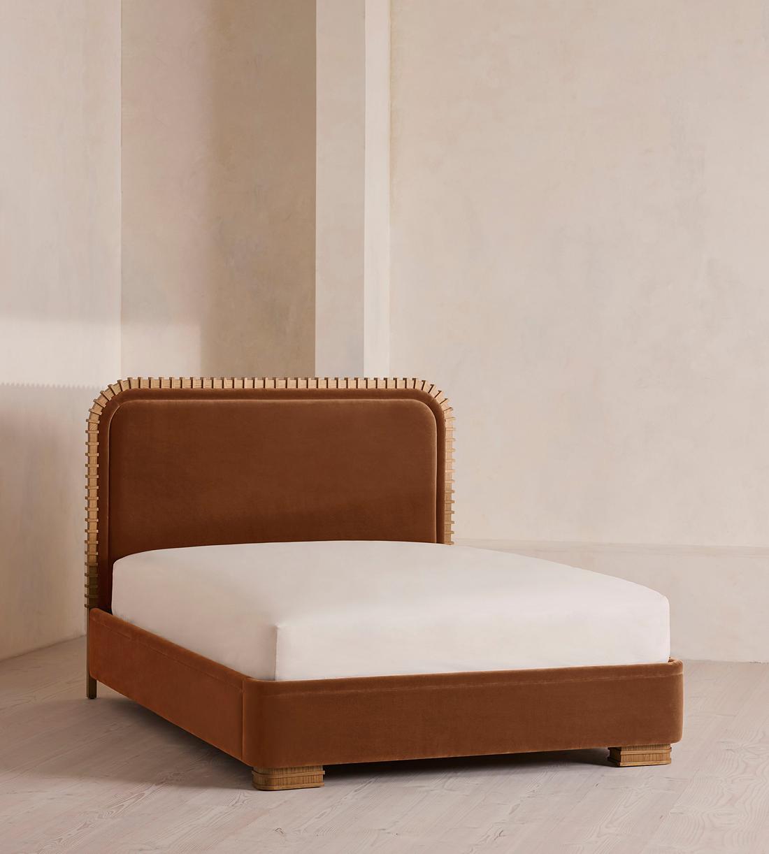 Angus Bed - King - Velvet - Cinnamon - UK - Listing - Image 1