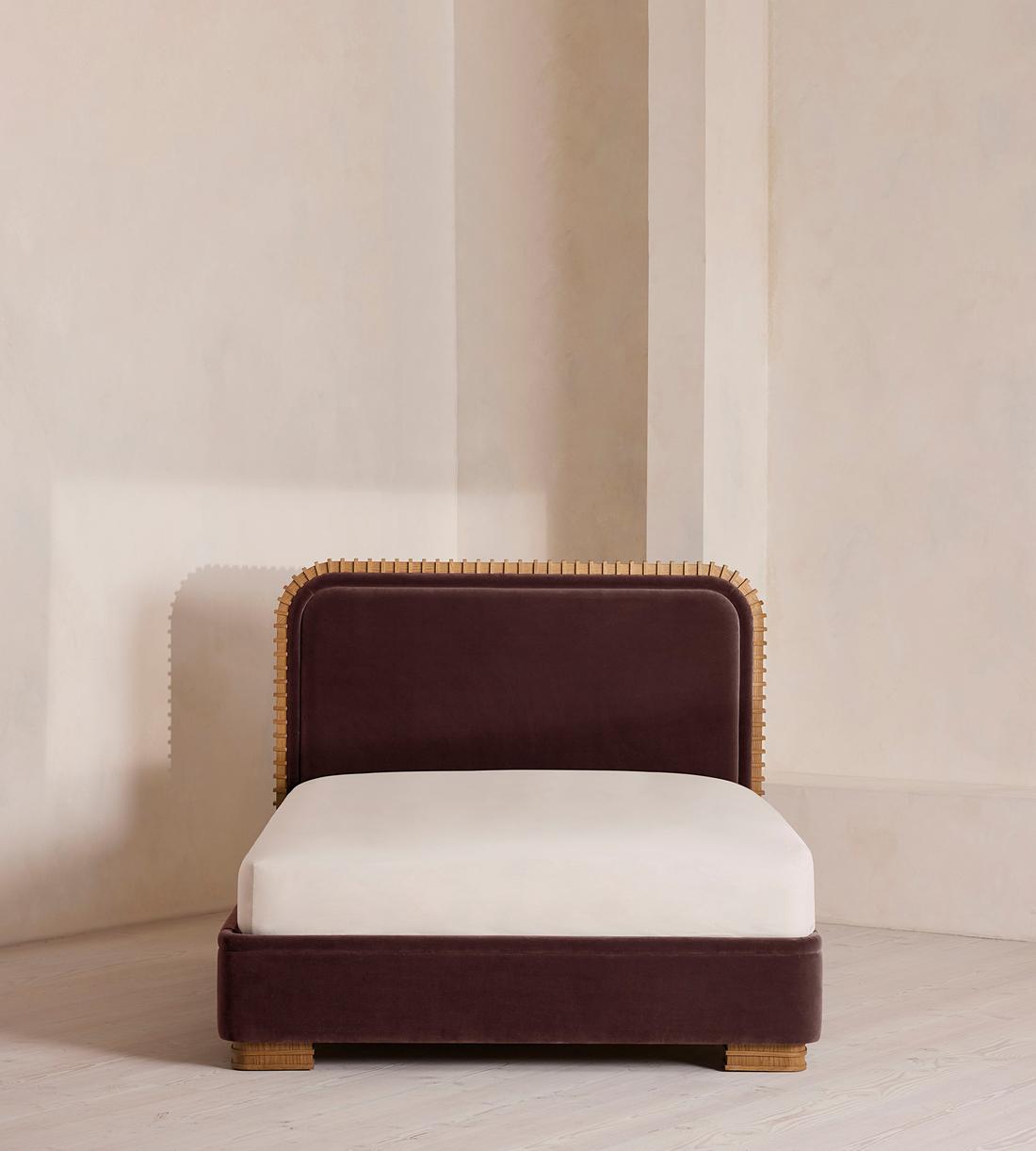 Angus Bed - King - Velvet - Aubergine - UK - Listing - Image 2