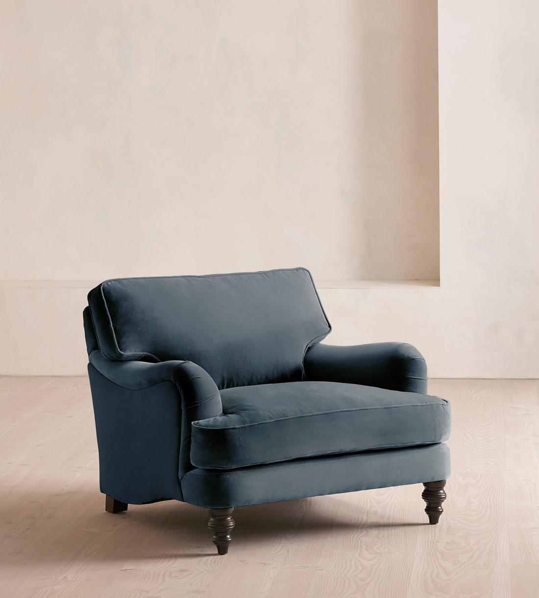 Arundel Loveseat - Velvet - Grey Blue - Listing - Image 1