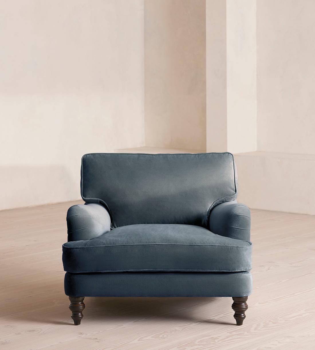 Arundel Loveseat - Velvet - Grey Blue - Listing - Image 2