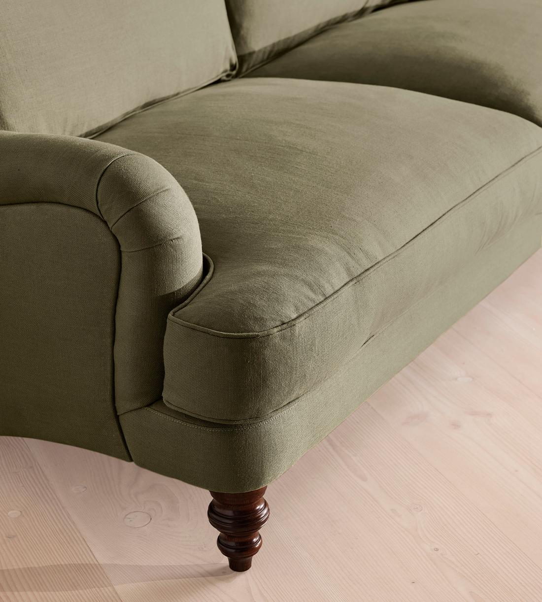 Arundel Three Seater Sofa - Linen - Sage - Images - Image 6