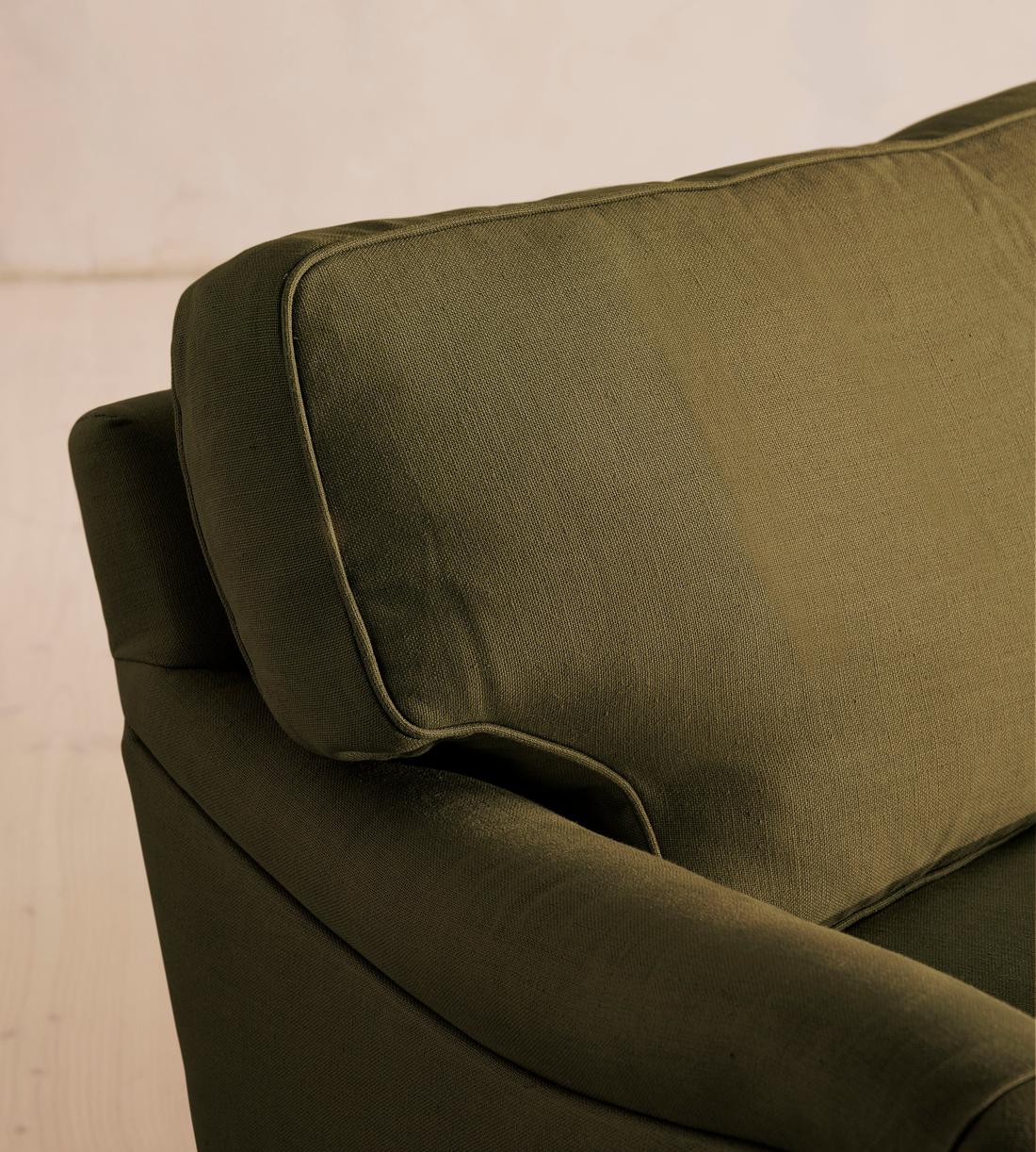 Arundel Three Seater Sofa - Linen - Olive - Images - Image 5