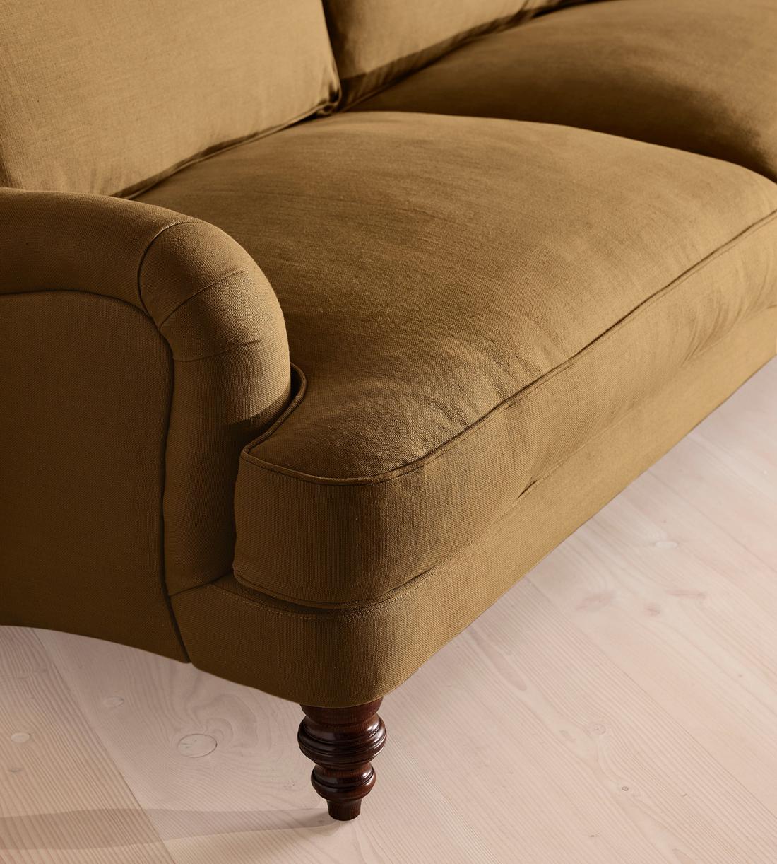 Arundel Three Seater Sofa - Linen - Ochre - Images - Image 6