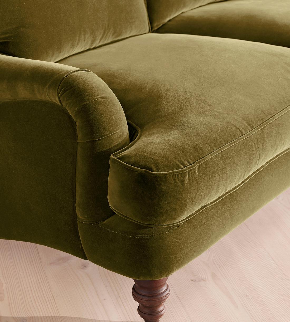 Arundel Two Seater Sofa - Velvet - Olive - Images - Image 4