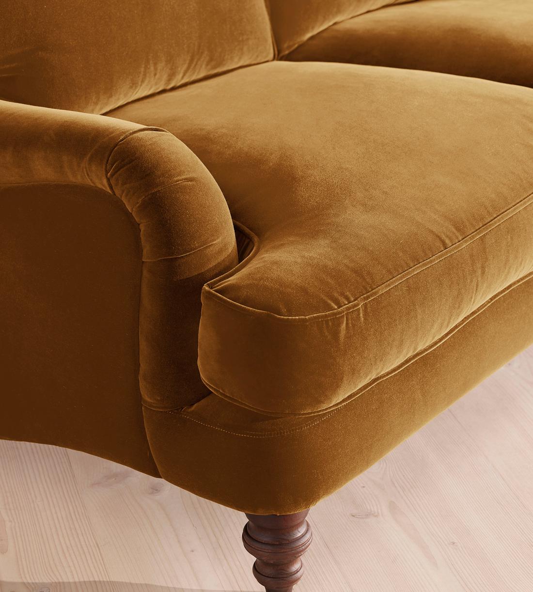 Arundel Two Seater Sofa - Velvet - Mustard - Images - Image 4
