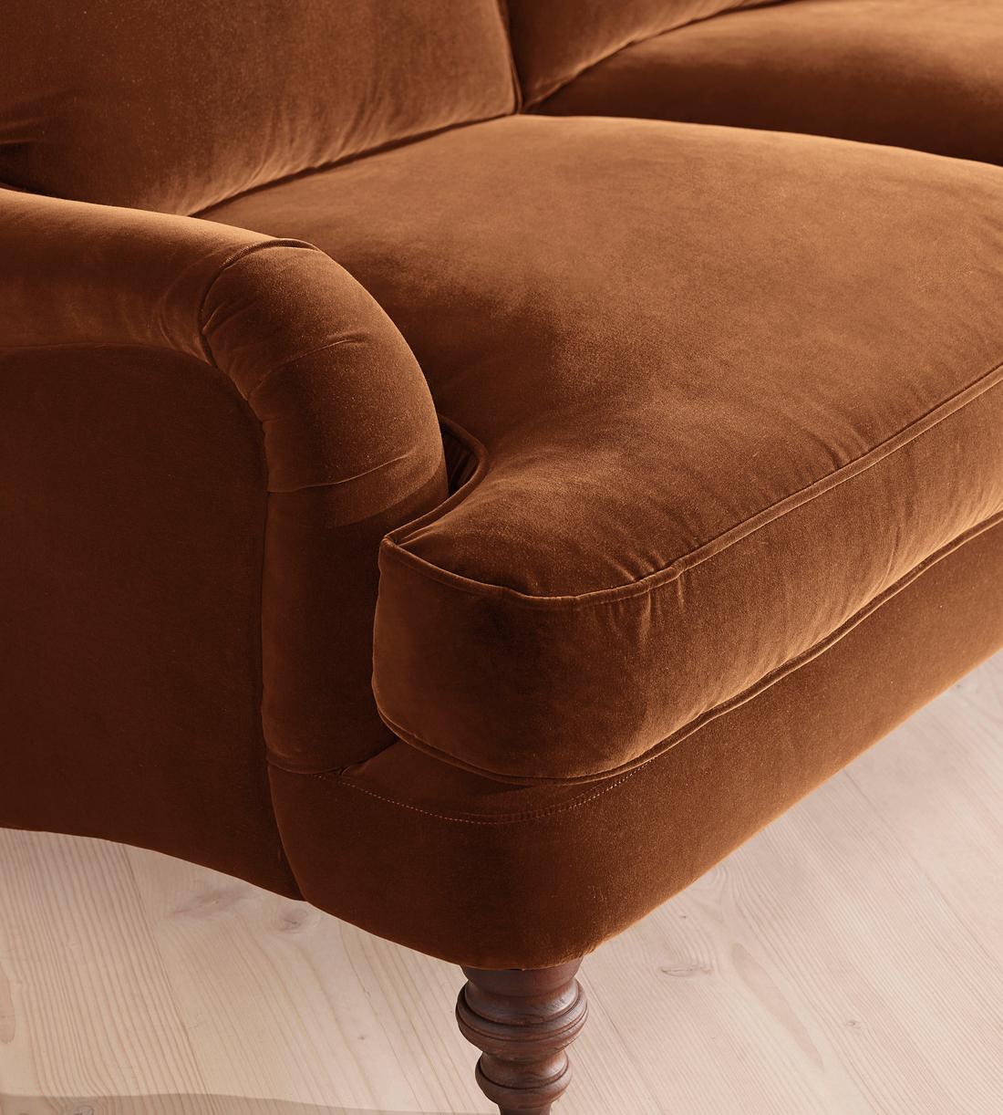 Arundel Two Seater Sofa - Velvet - Cinnamon - Images - Image 4
