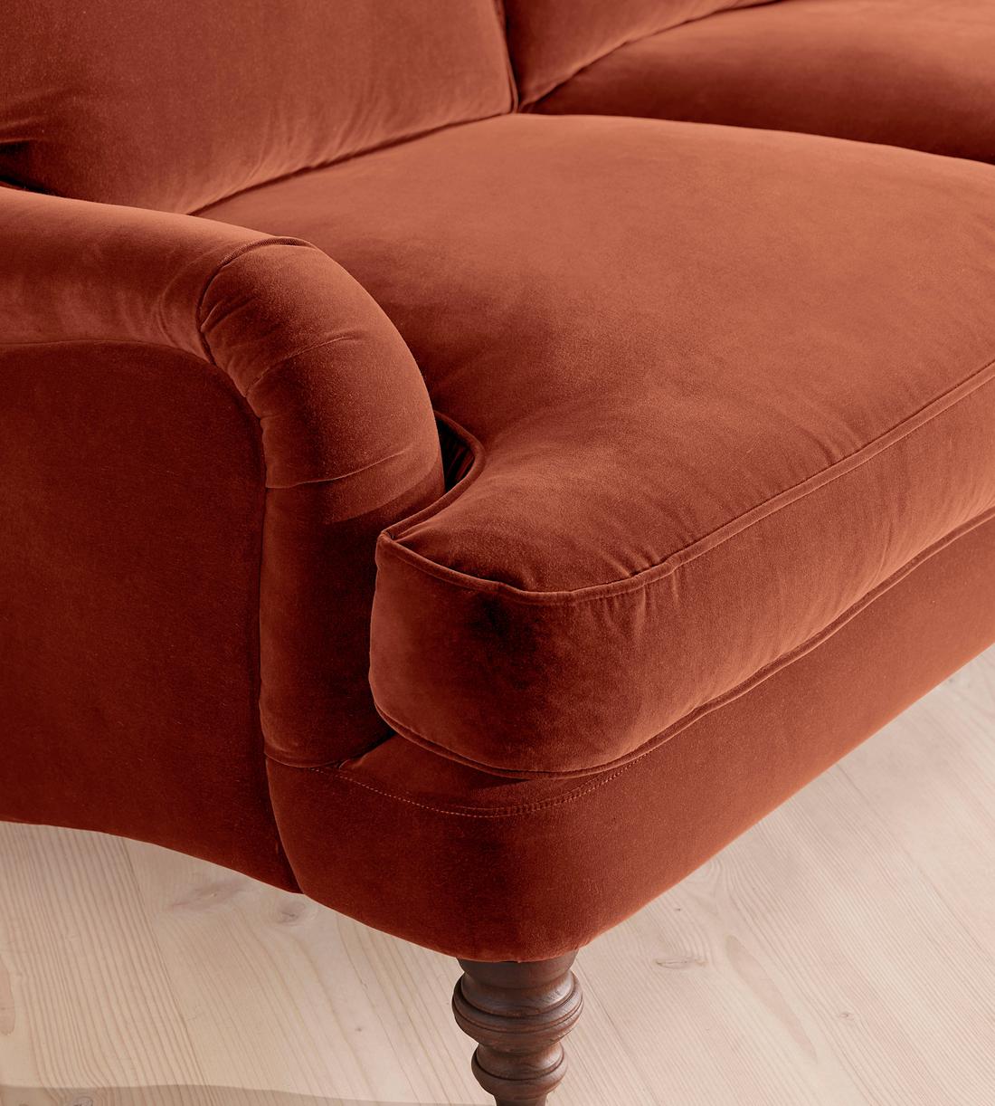 Arundel Two Seater Sofa - Velvet Rust - Images - Image 4