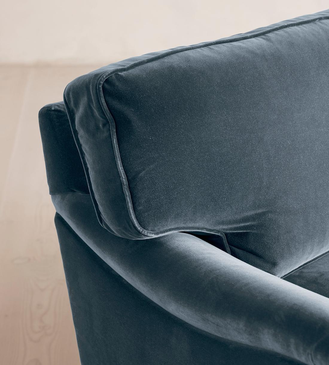 Arundel Three Seater Sofa - Velvet - Grey Blue - Images - Image 6