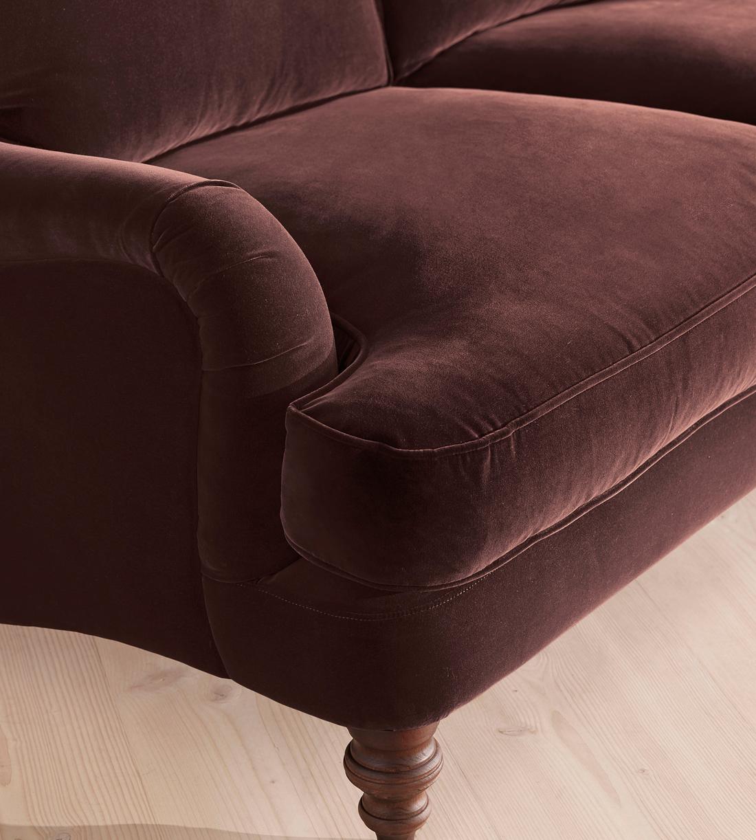 Arundel Three Seater Sofa - Velvet - Aubergine - Images - Image 6