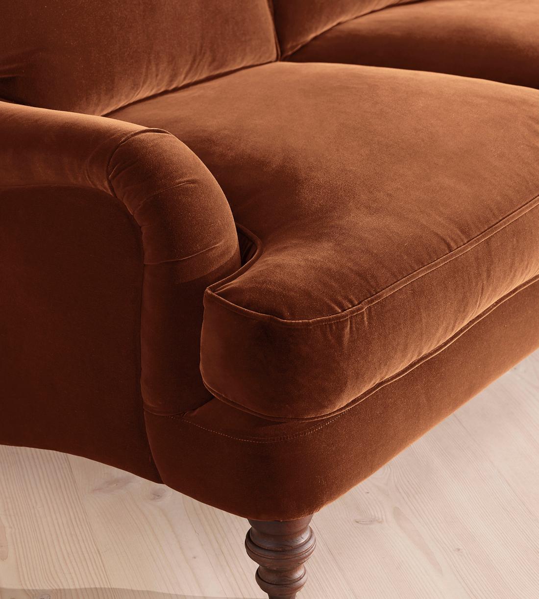 Arundel Three Seater Sofa - Velvet - Cinnamon - Images - Image 6