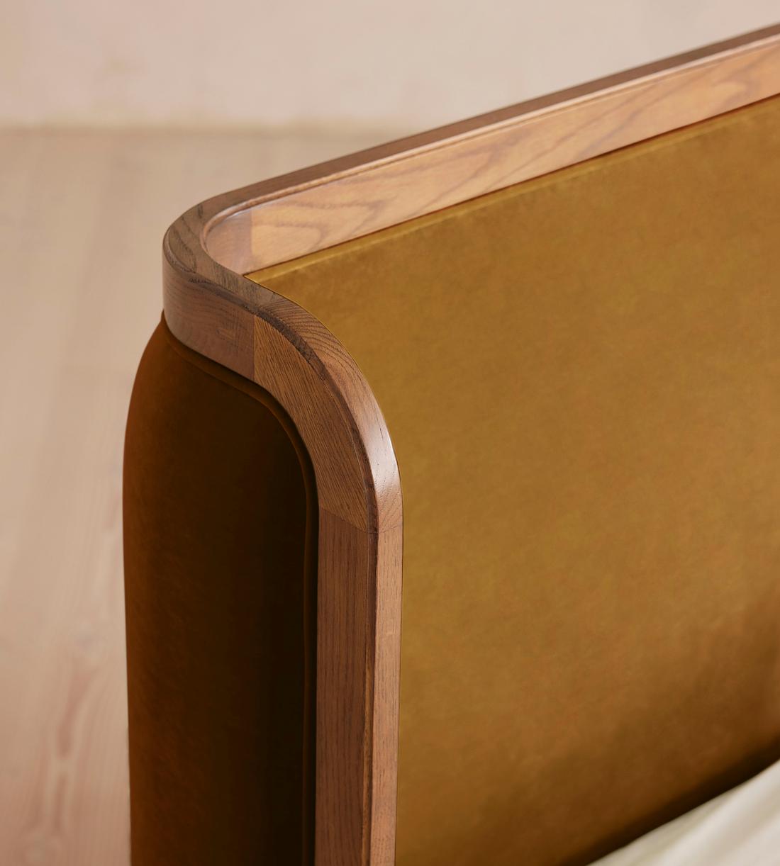 Belsa Bed - Light Oak - King - Velvet - Mustard - US - Images - Image 3